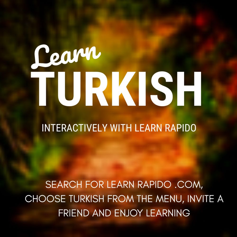 Image invite to learn Turkish interactively with learnrapido.com