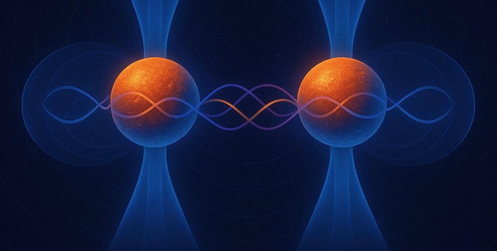 A diagram showing a vague representation of quantum entanglement that sort of kind of doesn’t really look like boobs.