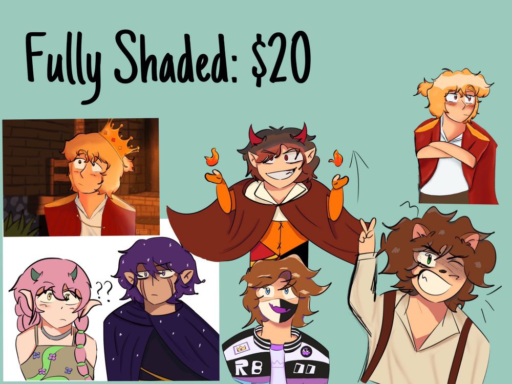 Fully shaded comissions: $20