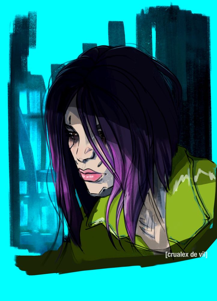 Songbird drawing from Cyberpunk 2077