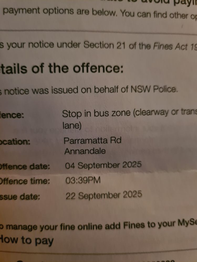 I was parked in a bus lane on Parramatta Rd 💀