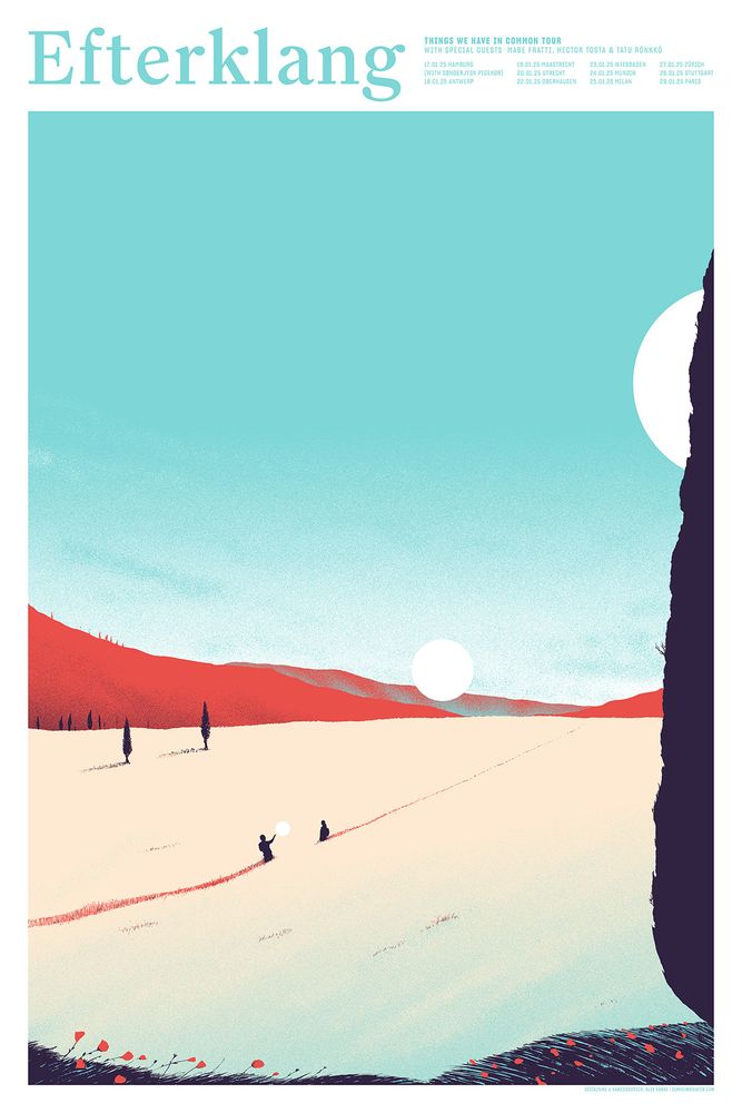 Efterklang tour poster, printed by hand