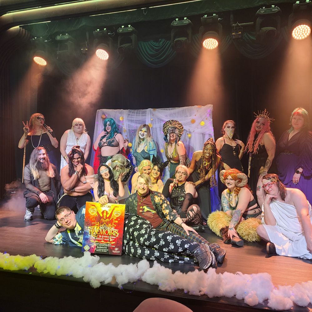 My husband and I in the front getting a photo with the Shinjuku Strays after an amazing show.