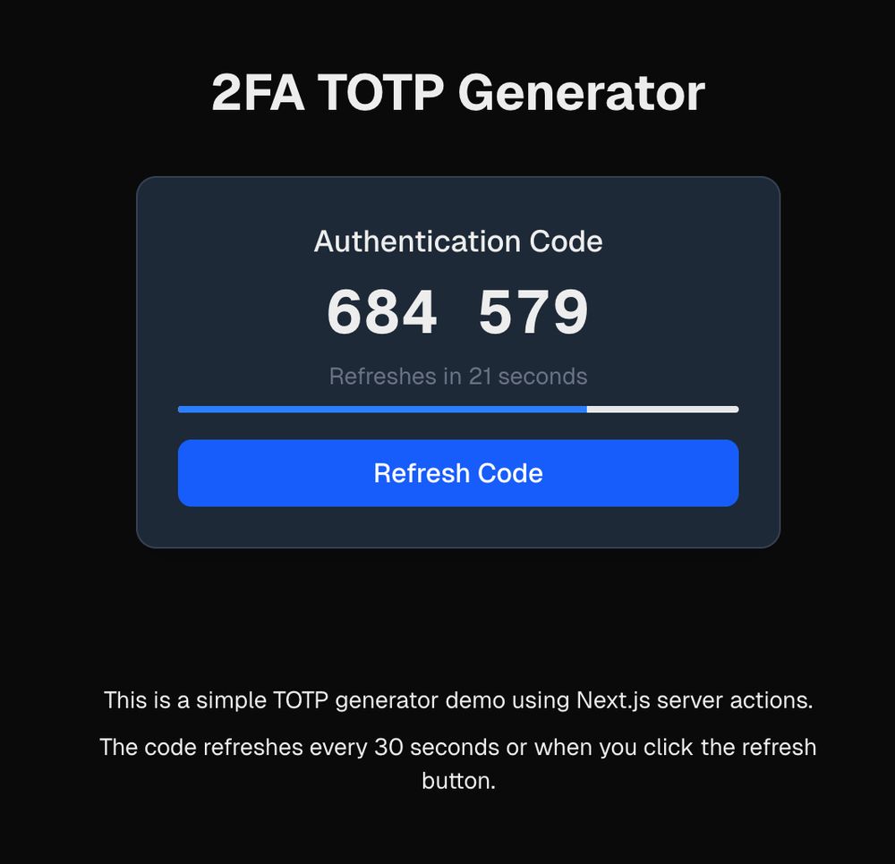 2FA TOTP Generator app screenshot