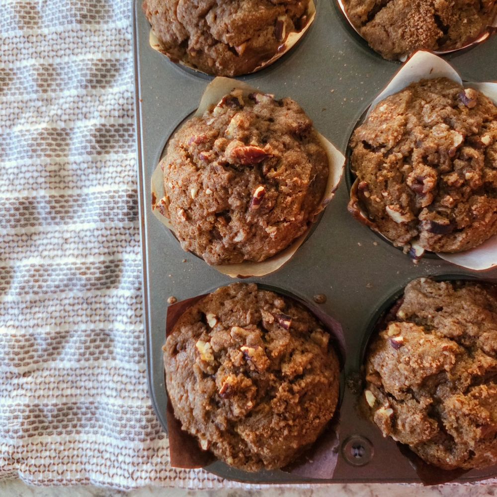 Homemade muffins pumpkin spice streusel 
