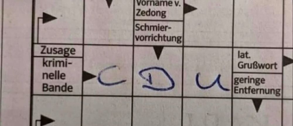 Kreuzworträtsel: Kriminelle Bande: CDU