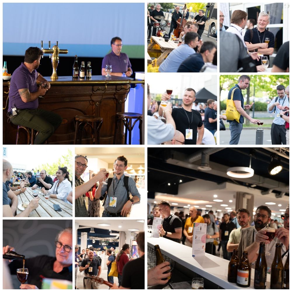 Collage of pictures of BC TechDays 2025, where people are drinking beer