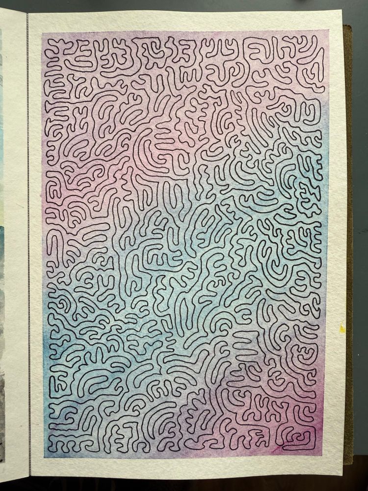 Watercolour and pen doodle