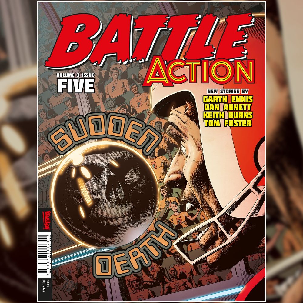 Tom Foster's cover for Battle Action issue #5, featuring Death Game 1999!