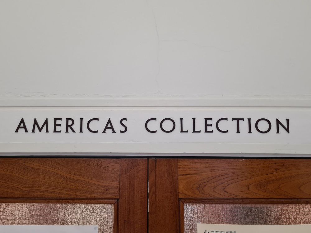 Image showing the entrance to the Americas Collection reading room on the 2nd floor of the Institute of Historical Research