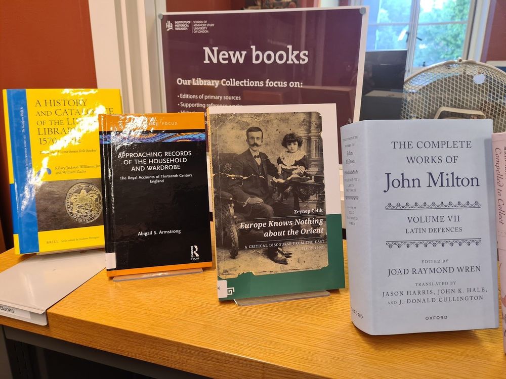 A selection of new acquistions at the IHR library, July 2025.