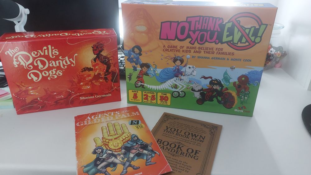 The Devil's Dandy Dogs and No Thank You, Evil from Monte Cook games and two small zine games