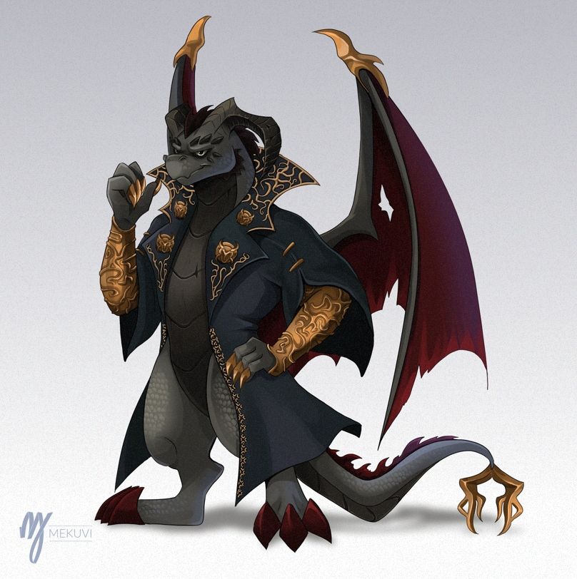 Gortash from Baldur's gate 3 as Spyro inspired dragon.