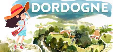 DORDOGNEというタイトルと、丘の上に立つ麦わら帽子をかぶった髪の長いミミという女の子。その子が見下ろす先には美しい水彩画の田園が広がる。