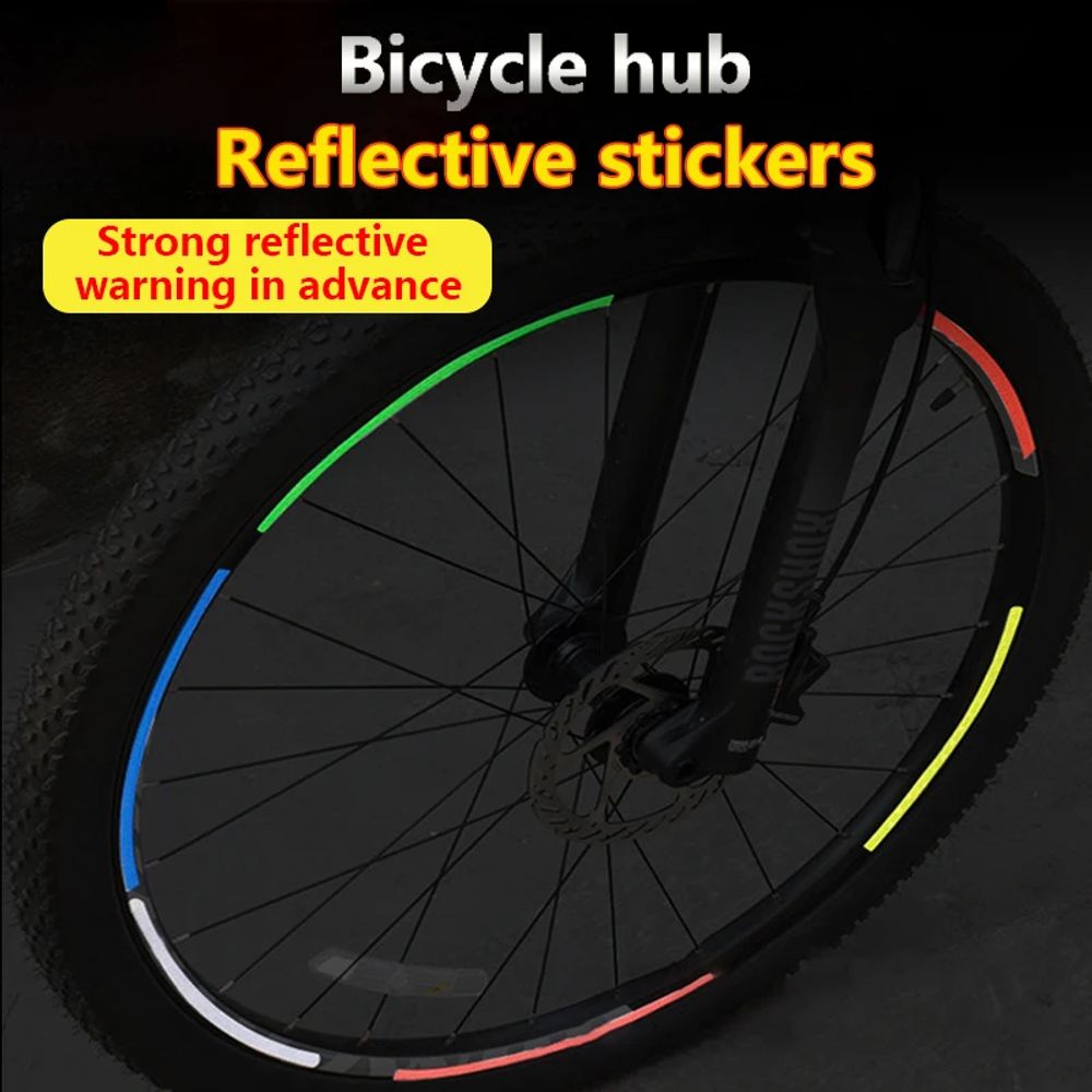 Bicycle Reflective Wheel Stickers Mountain Bike Body Stickers Reflective Strips Cycling Equipment Wheel Stickers