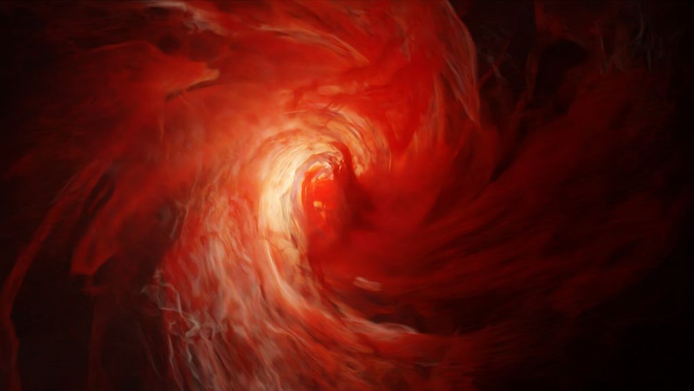 red 3d render, nebula