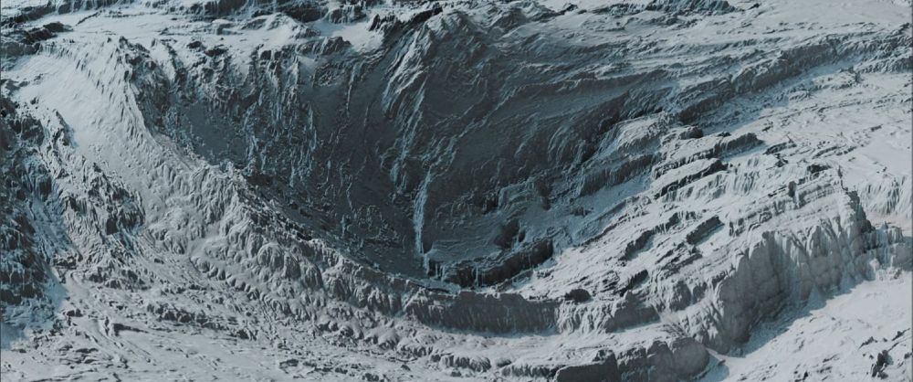 3d mesh of a terrain, grey shader