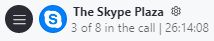A screenshot in Skype showing 3 of 8 in the call for 26 hours, 14 minutes, and 8 seconds.