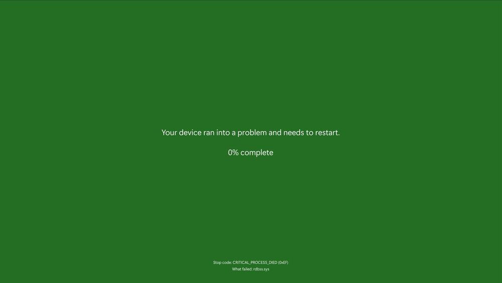 A screenshot of the new stop error screen as seen in the latest Windows 11 Beta.