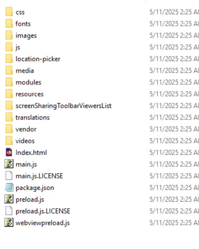 A screenshot showing the contents of the Skype desktop app.
