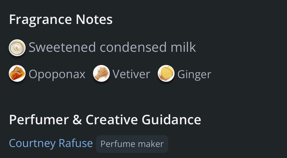 Poems One Through Twelve notes from Parfumo: sweetened condensed milk, opoponax, vetiver, ginger. Perfumer: Courtney Rafuse 