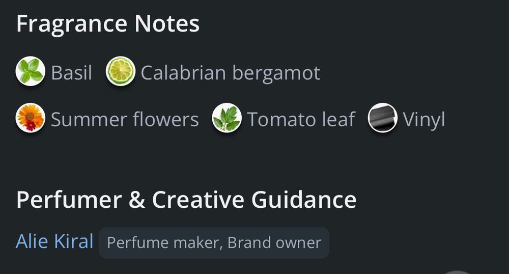 Kewpie doll perfume notes: basil, bergamot, summer flowers, tomato leaf, vinyl