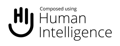 The human intelligence logo and the text "composed using human intelligence "