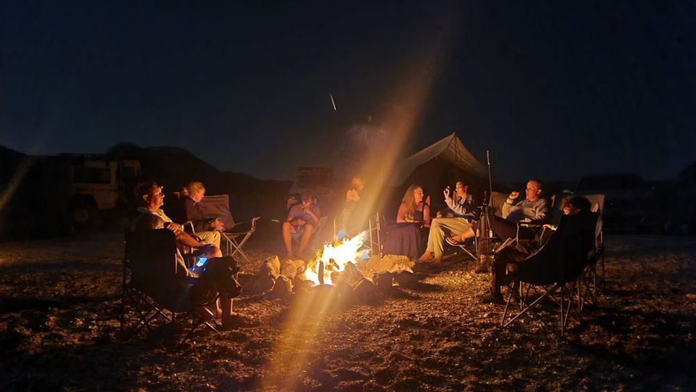 Friends around the fire