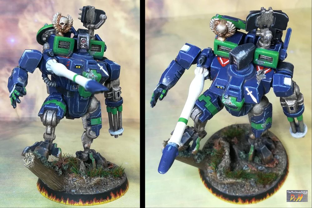 Front view and high angle of the Tau Crisis suit conversion.