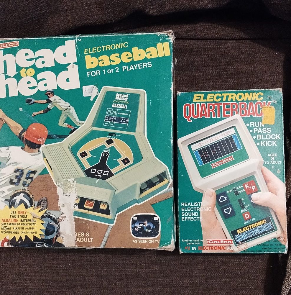 Coleco Head to Head Baseball and Electronic Quarterback.