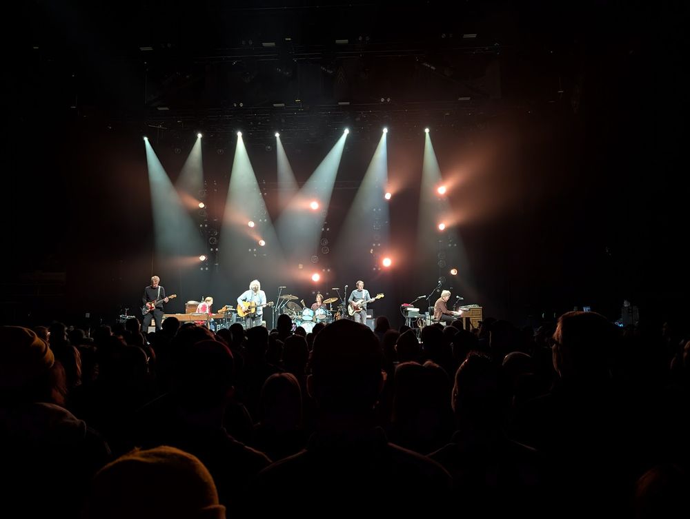 Wilco performs in Austin, Texas on the final night of a 3-night "Winterlude" run. The photo is taken from the back of the room.