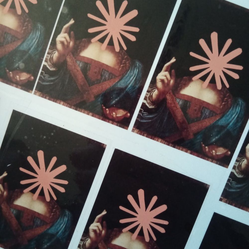 salvator claude on sticker vinyl. four across