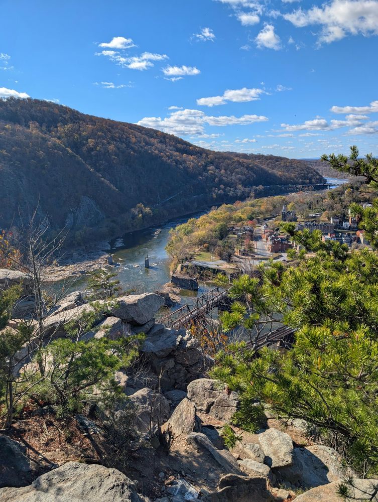 A view of Harper's Ferry, West Virginia from atop Maryland Heights.