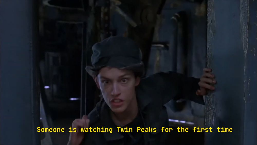 mouse from the matrix informing the crew that somebody is watching twin peaks for the first time