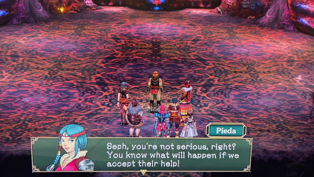 Pieda warning her brother about asking for help.