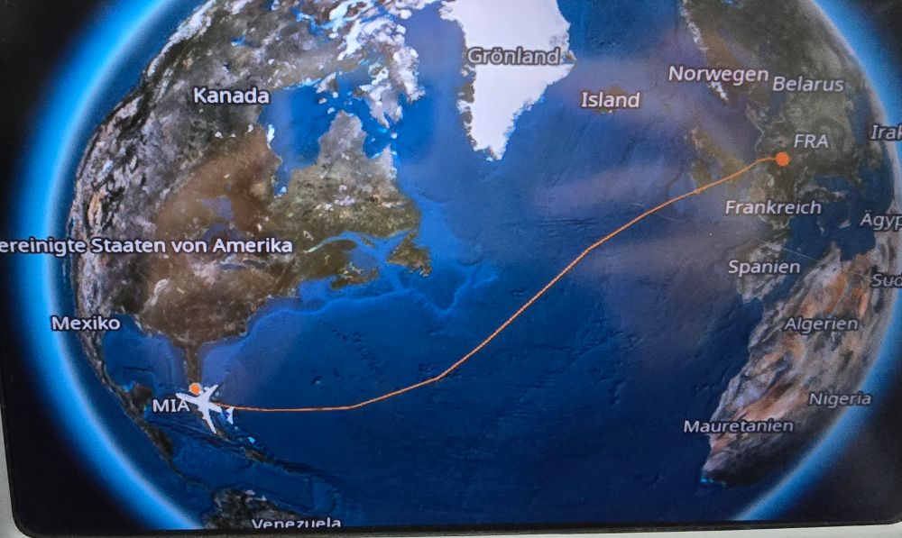 Route from Frankfurt to Miami