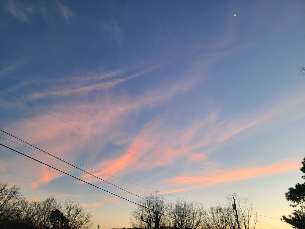 Sunset sky of pastel blue and pink
