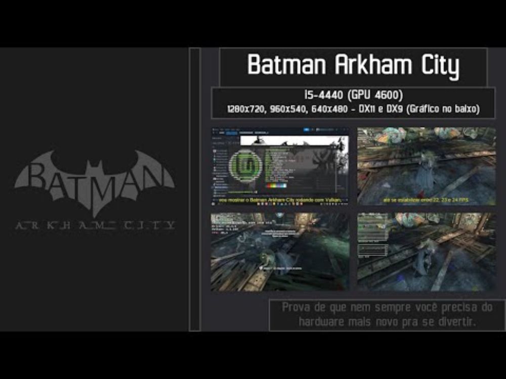 Batman Arkham City i5-4440 (GPU 4600) - Gráfico no baixo OS: Linux Mint #linux #linuxmint #batman