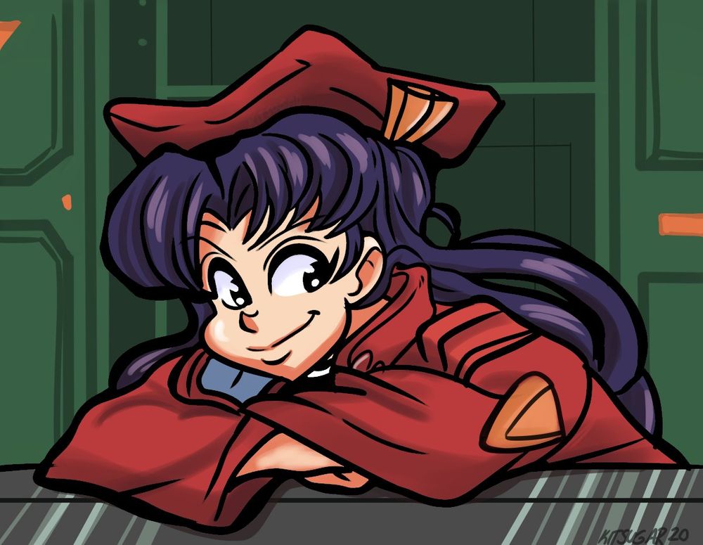 I can't remember her name ^^; shinji's guardian from evangelion