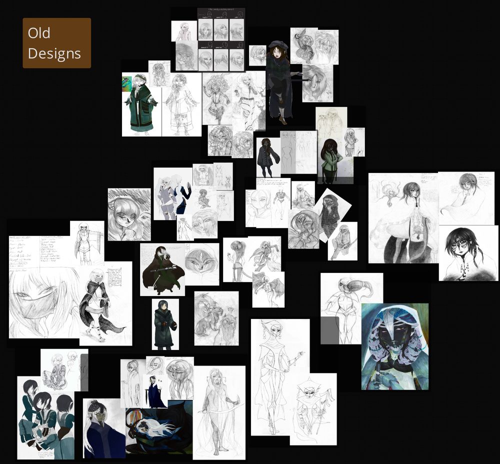 A reference file with all of my old OC art... I am no looking forward to zooming in on-stream