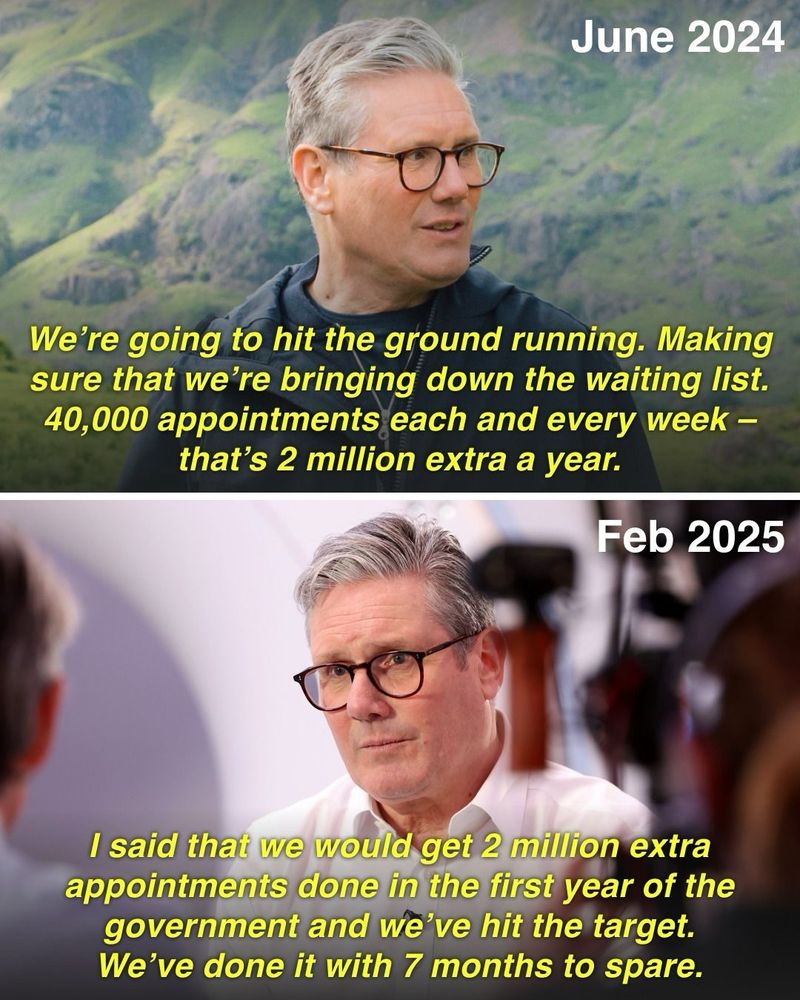 Picture of Keir Starmer saying he has brought waiting lists down