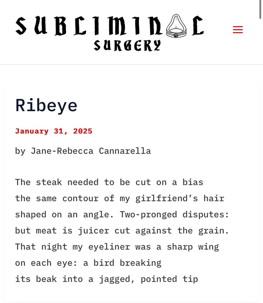 poem titled: Ribeye 