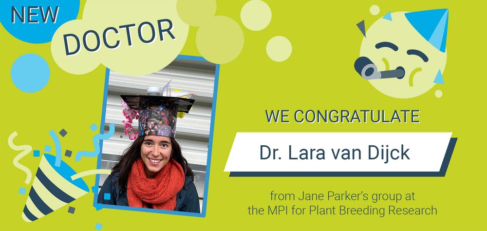 The post shows a picture of Lara after successfully passing her viva on a green background with words congratulating her on acquiring the PhD title.