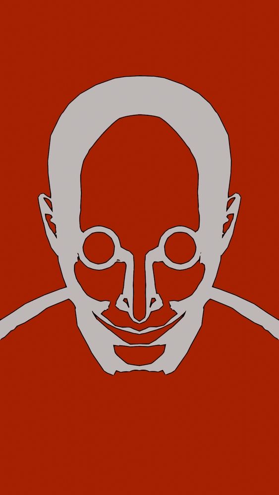 É a mesma imagem, a diferença é que é um contorno da diferenças de valores entre o vermelho e branco

Uncanny, Estranho, Scary, Instigador, terror,