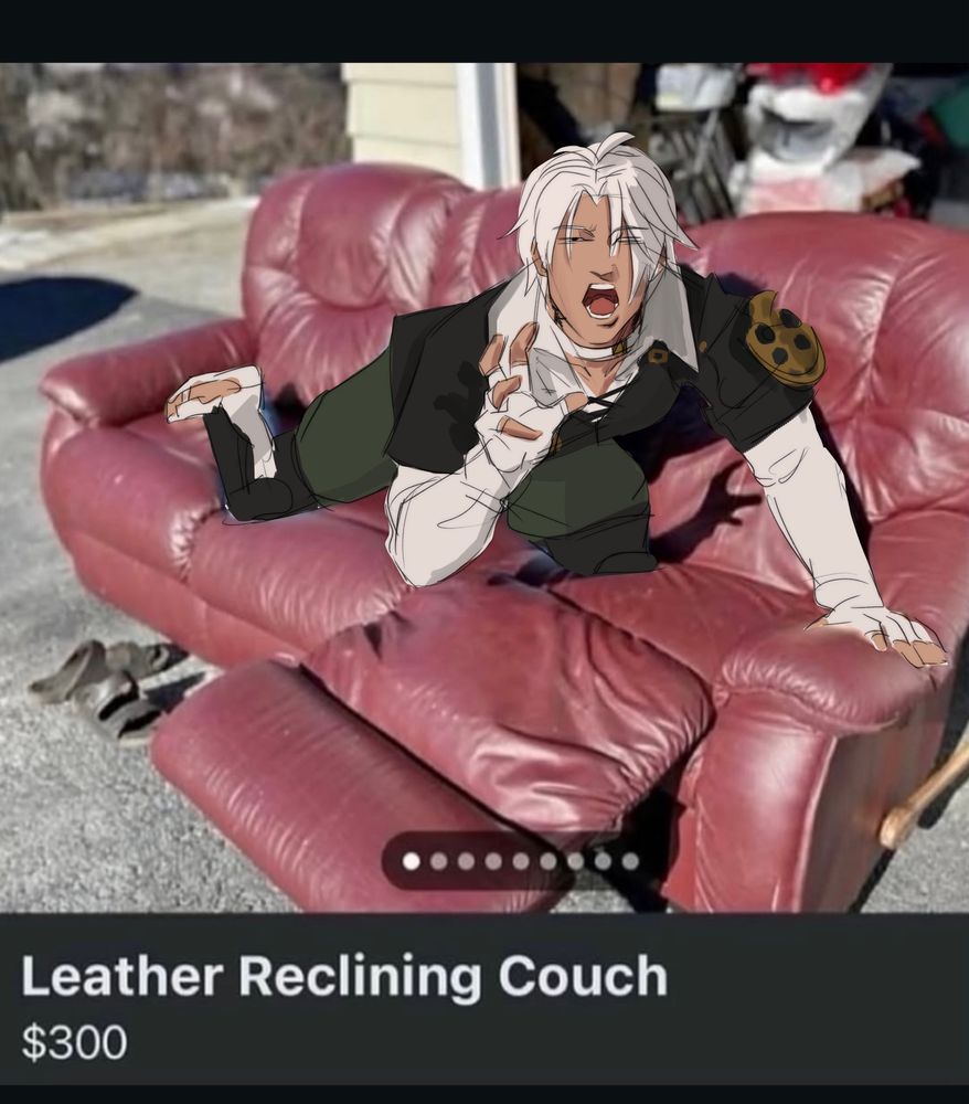 Leather Reclining Couch redraw . Thancred. Get down White Boy. Back. Back I say.