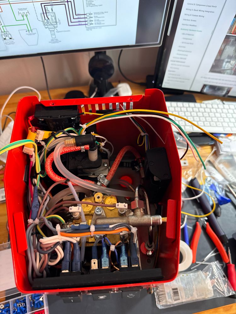 espresso machine internals + added conponents top view