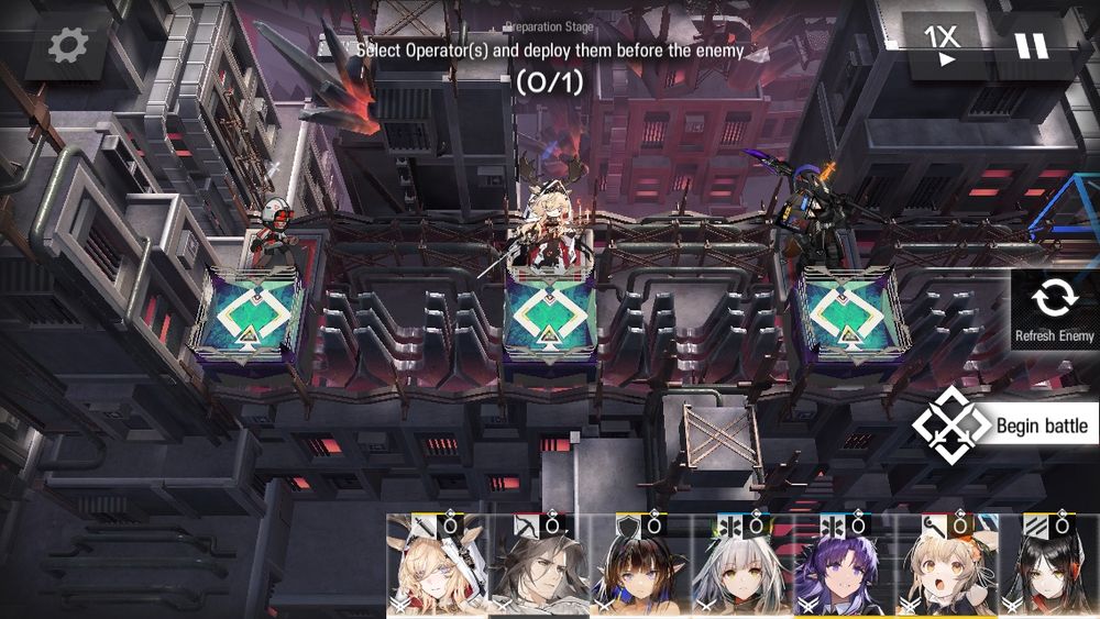 Face-off nose in Arknights.
One of the selectable opponents is the boss version of Viviana, the operator.