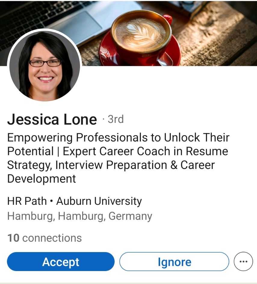 LinkedIn scam bot profile #1