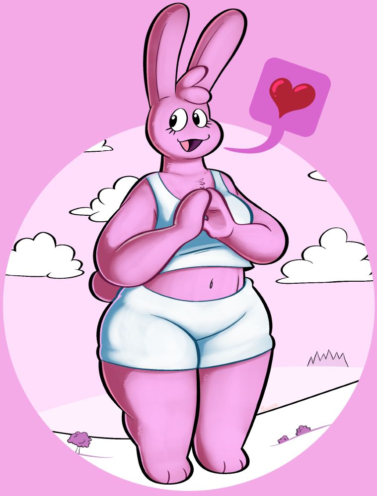 Silverscarf's giant plush bunny character, Bubble Bun