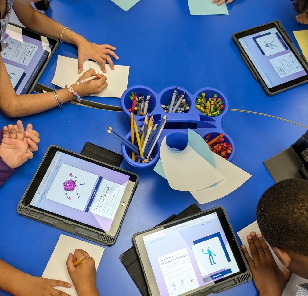 Getting AI smart cameras to help us with animating our drawings in the school library 